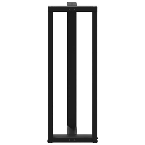 181629 - vidaXL KËMBË TAVOLINE Bari në Formë T, në Set prej 2 Copësh, Çeliku i Zi, Madhësia 40x35x(110-111) cm