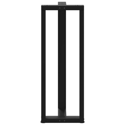 181629 - vidaXL KËMBË TAVOLINE Bari në Formë T, në Set prej 2 Copësh, Çeliku i Zi, Madhësia 40x35x(110-111) cm