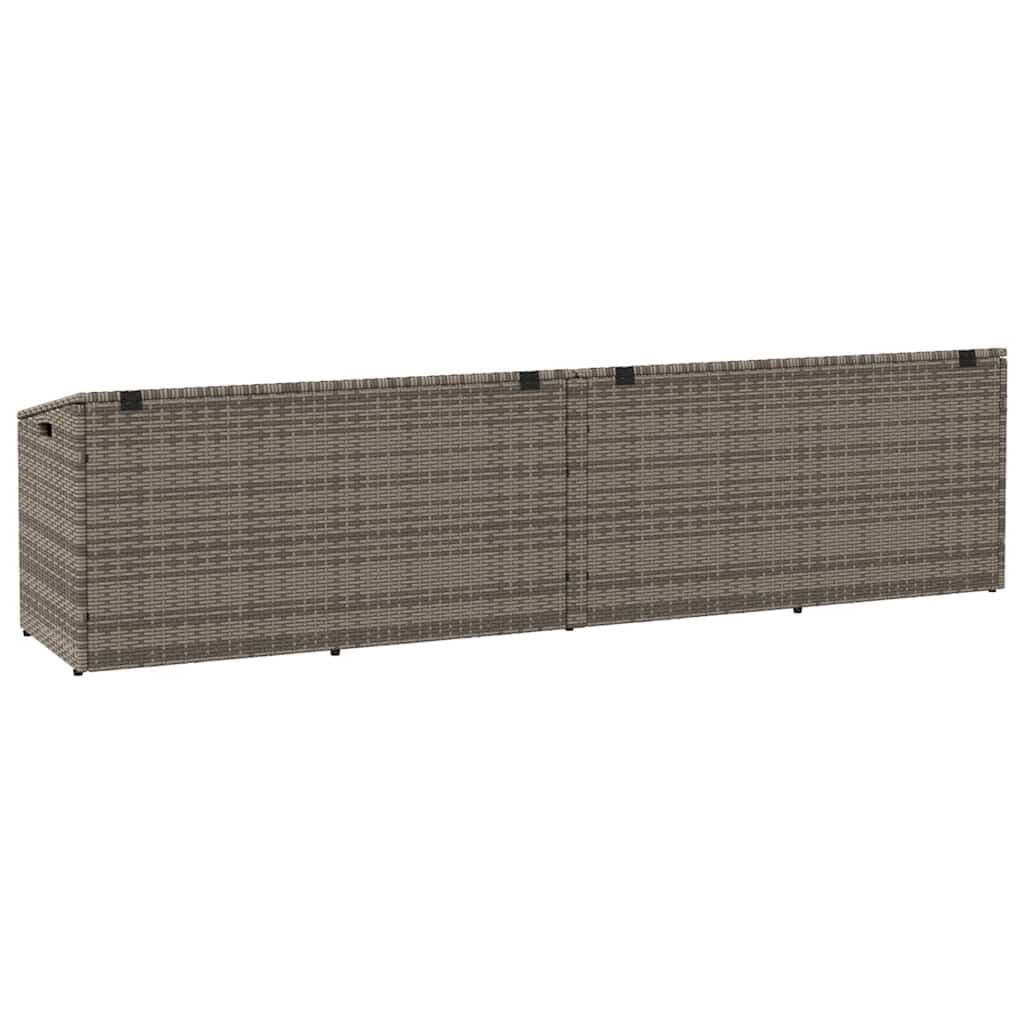 280364 - VIDAXL Kuti Ruajtjeje për Kopsht, Gri 220x50x58 cm, Prerë nga Polietileni Rattan