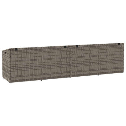 280364 - VIDAXL Kuti Ruajtjeje për Kopsht, Gri 220x50x58 cm, Prerë nga Polietileni Rattan