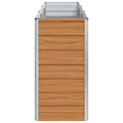 265386 - vidaXL Shtrat i Ngritur për Kopsht, Ngjyrë Kafe e Çelët 240 x 40 x 77 cm, Çelik i Galvanizuar