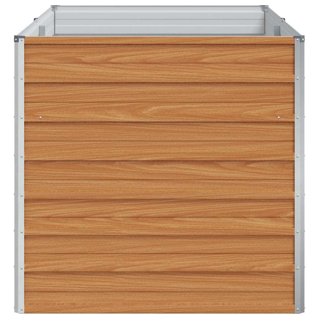 280432 - vidaXL Shtrat i Ngritur për Kopsht, Ngjyrë Kafe e Çelët 160 x 80 x 77 cm, Çelik i Galvanizuar