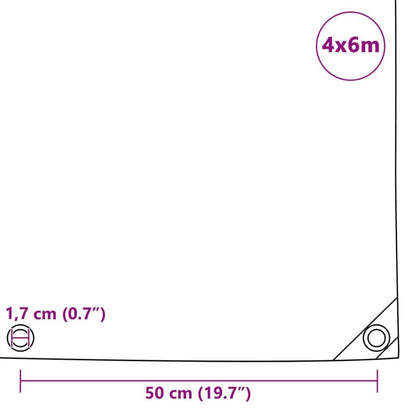 280482 - VIDA XL Tenda Mushama 650 g/m² 4x6 m Gri