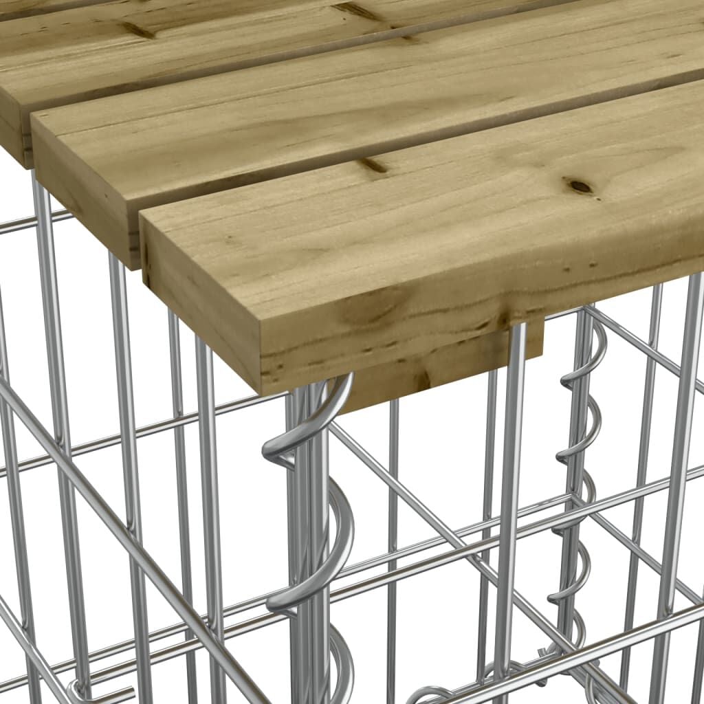 280559 - VIDAXL Stol Kopshti me Dizajn Gabion 122x71x65,5 cm Dru Pishe i Impregnuar