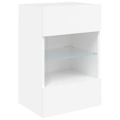 280563 - VIDA XL DOLLAP MURI PËR TV ME DRITA LED, I BARDHË 40x30x60,5 cm