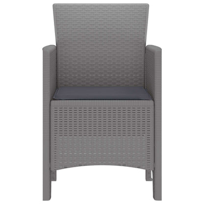 280573 - Karrige Kopshti vidaXL 2 copë Gri e Çelët 53 x 49 x 85 cm Polipropilen