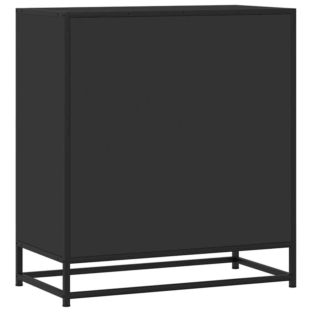 265516 - VIDA XL Bufe e zezë 68x35x76 cm Dru dhe metal i projektuar