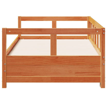 265531 - VIDAXL Divan pa Dyshek Dylli Ngjyrë Kafe 90x200 cm Dru Pishe i Fortë