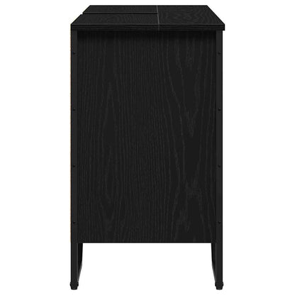 265566 - vidaXL Dollap Lavamani për Banjo, Lisi i Zi 91 x 35 x 60 cm, Dru i Përpunuar