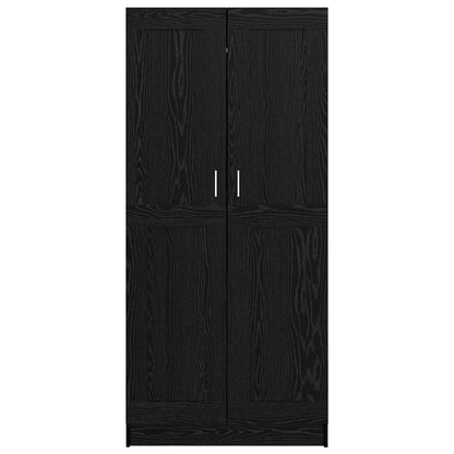 265586 - vidaXL Gardërobë Lisi e Zezë 82.5 x 51.5 x 180 cm Dru i Përpunuar