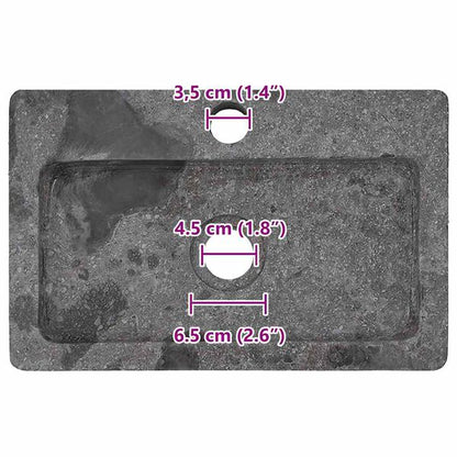 181637 - VIDAXL Lavaman i Montuar në Mur në Ngjyrë Gri, Materiali Mermer, Madhësia 38x24x6.5 cm