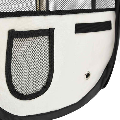 265046 - VIDA XL Lojëra për qen të palosshme me cantë mbajtëse 125x125x61 cm e zezë