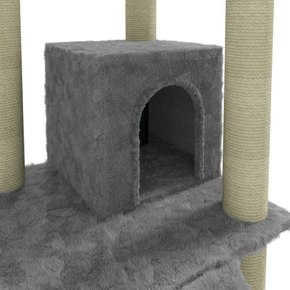 265047 - VIDA XL Pemë për Mace me Shtylla Kërcimi Sisal 155 cm Gri e Çelët