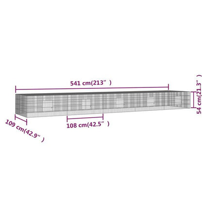 212318 - VIDAXL Kafaz Lepuri me 5 Panele 541x109x54 cm Hekur i Galvanizuar