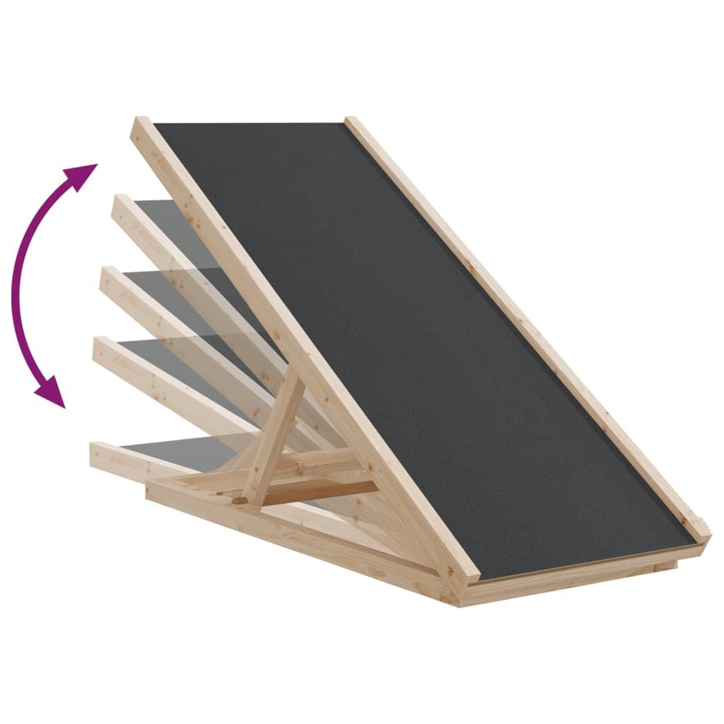 265052 - VIDAXL Rampë për Qen, Gri 100x40 cm, Dru i Masturbuar, Fir