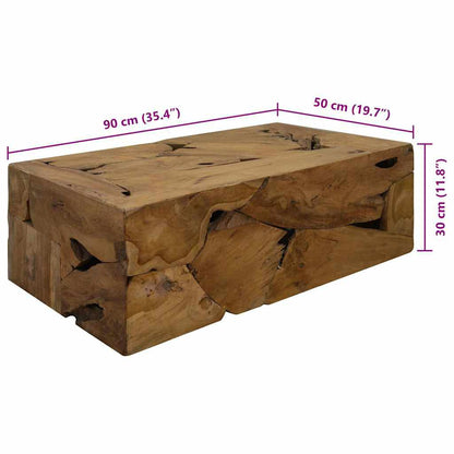 280067 - VIDAXL Tavolinë kafeje 90x50x30 cm Ngjyrë Tiku e Vërtetë Kafe