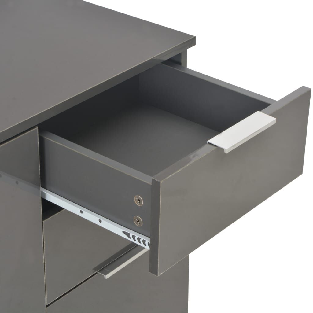 265074 - VIDAXL Bufe Gri me Shkëlqim të Lartë 71x35x80 cm Dru i Inxhinierizuar
