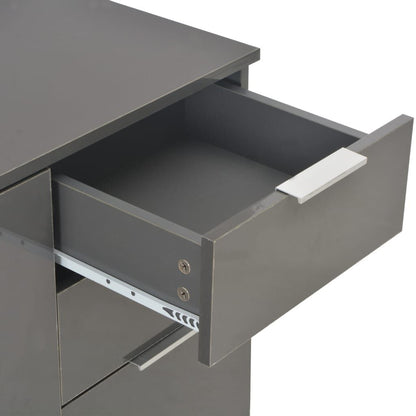 265074 - VIDAXL Bufe Gri me Shkëlqim të Lartë 71x35x80 cm Dru i Inxhinierizuar