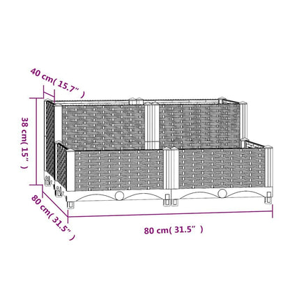 280079 - VIDA XL Shtrat i ngritur 80x80x38 cm Polipropilen