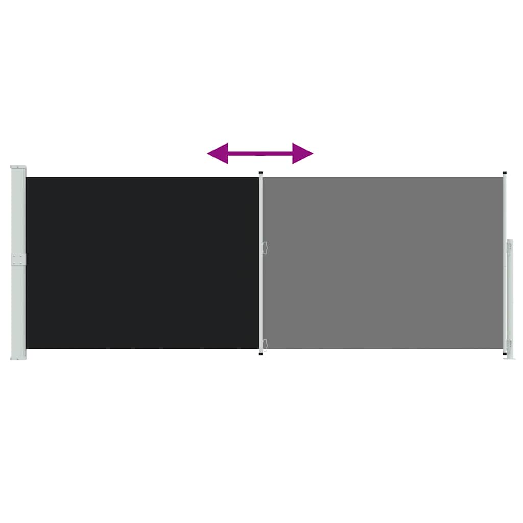 265592 - vidaXL Tendë Anësore e Palosshme për Verandë 180x500 cm, E Zezë