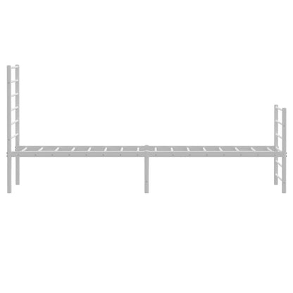 265190 - VIDAXL Kornizë shtrati metalik pa dyshek me mbështetëse për këmbët, e bardhë 100x190 cm