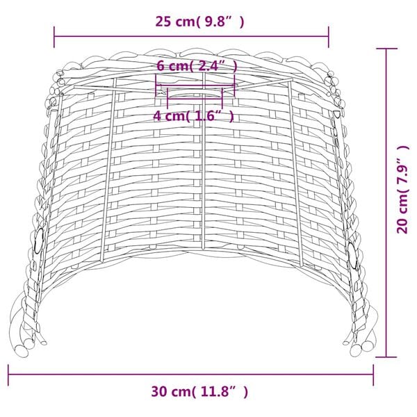 212473 - VIDAXL Abazhur Kafe Ø30x20 cm Ngjyrë Shelgu