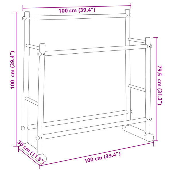 212492 - VIDAXL Raft Rrobash 100x30x100 cm Bambu