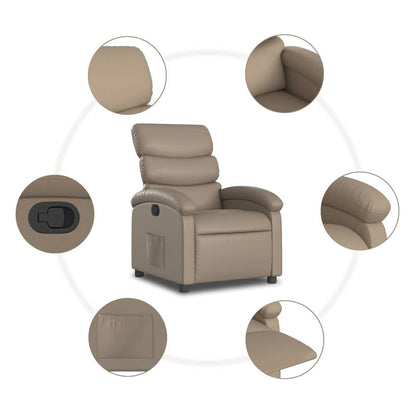 280264 - VIDA XL Karrige me mbështetëse Cappuccino prej lëkure artificiale