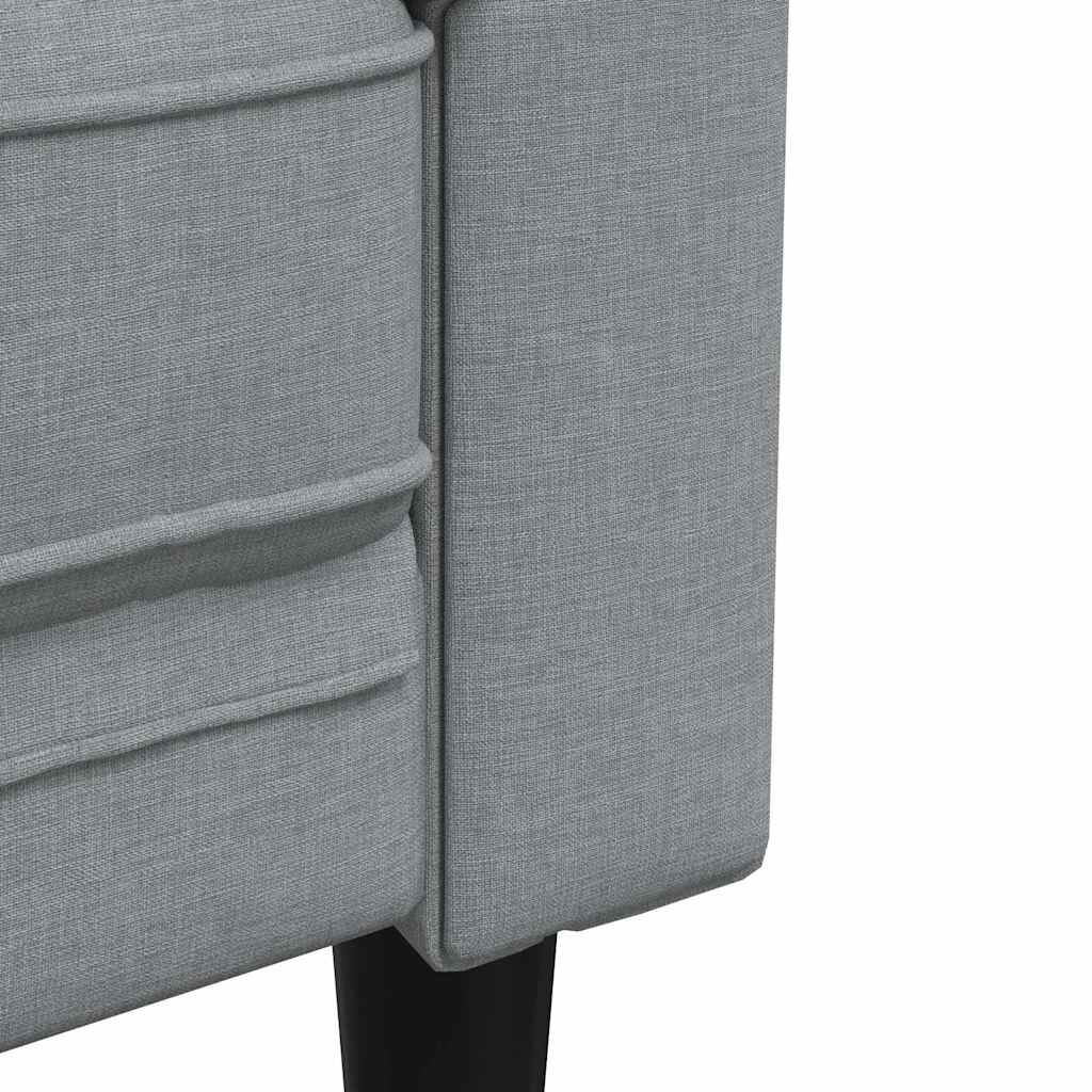 280273 - VIDA XL Divan Kolltuk Chesterfield, Ngjyrë Gri e Çelët, Pëlhurë