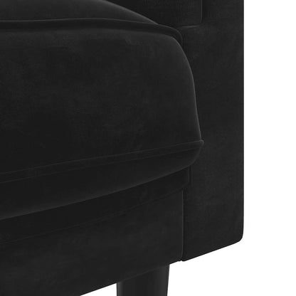 280274 - VIDA XL Divan me Jastëkë 3-Vendësh, Kadife e Zezë