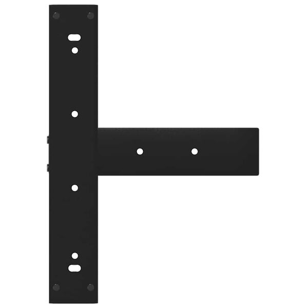 181629 - vidaXL KËMBË TAVOLINE Bari në Formë T, në Set prej 2 Copësh, Çeliku i Zi, Madhësia 40x35x(110-111) cm