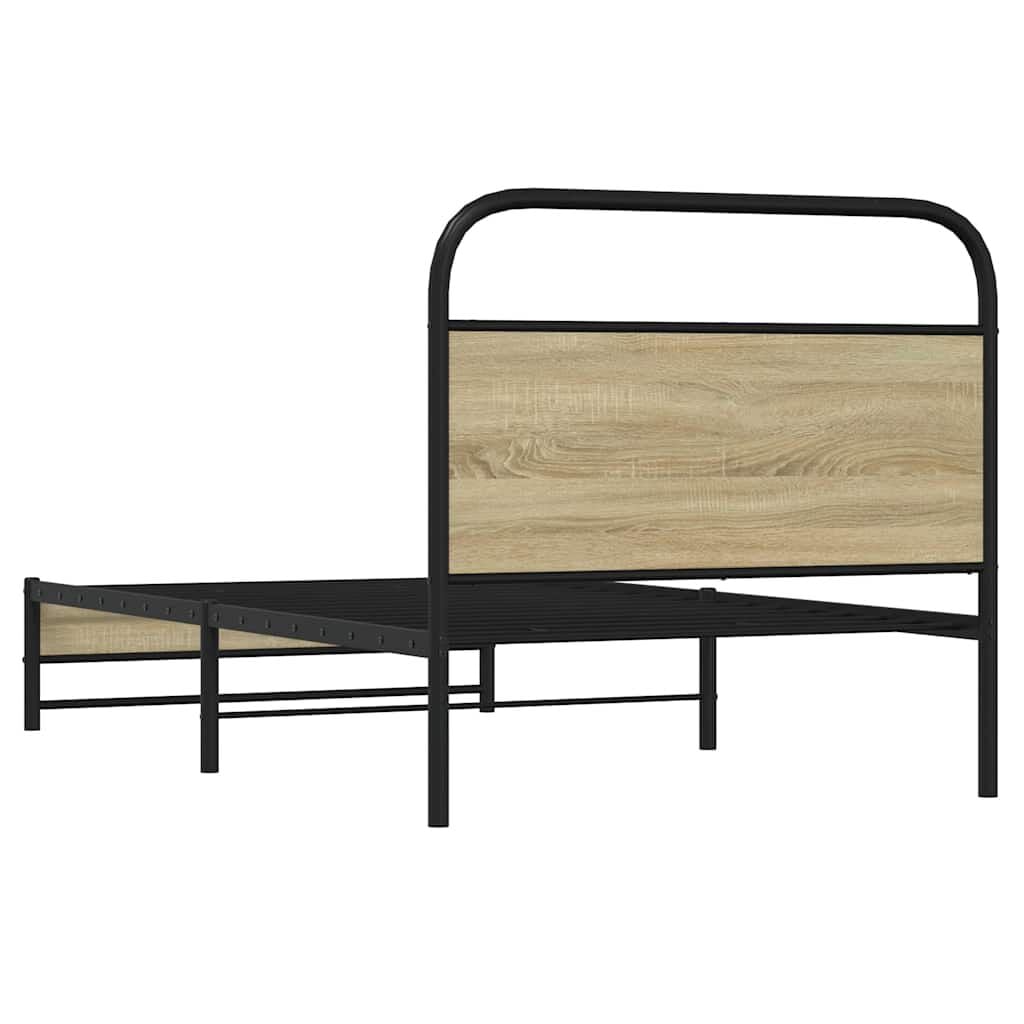 265327 - VIDA XL Kornizë shtrati pa dyshek 90x190 cm, dru i projektuar Sonoma Lis