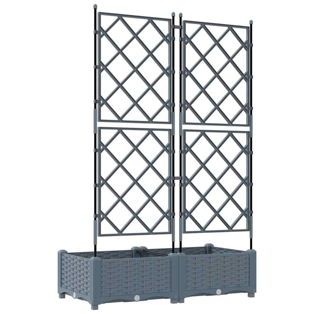 265352 - vidaXL Garden Planter 2 pcs LiGht Grey 80 x 40 x 125.5 cm Plastic