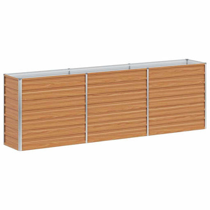 265386 - vidaXL Shtrat i Ngritur për Kopsht, Ngjyrë Kafe e Çelët 240 x 40 x 77 cm, Çelik i Galvanizuar