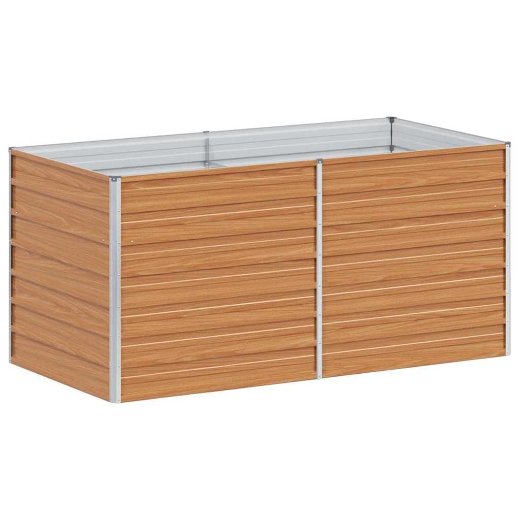 280432 - vidaXL Shtrat i Ngritur për Kopsht, Ngjyrë Kafe e Çelët 160 x 80 x 77 cm, Çelik i Galvanizuar