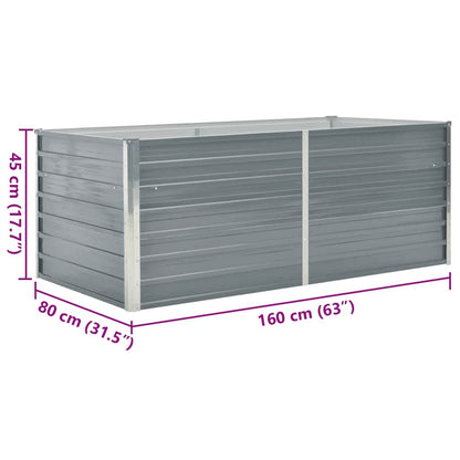 265393 - vidaXL Vazo e Ngritur për Kopsht 160×80×45 cm – Çelik i Galvanizuar Gri