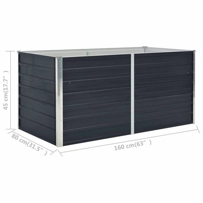 265273 - vidaXL Kuti e Ngritur për Mbjellje 160x80x45 cm prej Çeliku të Galvanizuar Ngjyrë Antracit