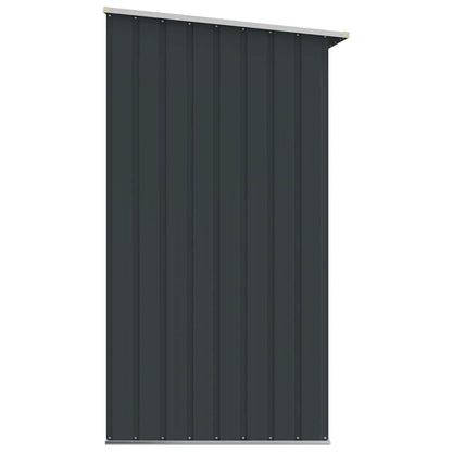 280502 - VIDAXL Hangar për Kopsht me Trungje, Çelik i Galvanizuar 330x84x152 cm Antracit
