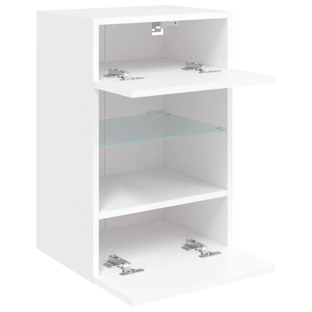 280563 - VIDA XL DOLLAP MURI PËR TV ME DRITA LED, I BARDHË 40x30x60,5 cm