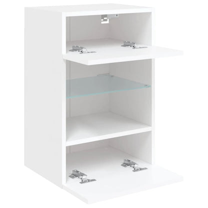 280563 - VIDA XL DOLLAP MURI PËR TV ME DRITA LED, I BARDHË 40x30x60,5 cm