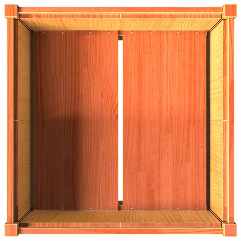 280566 - VIDA XL VAZO KOPSHTI NGJYRË DYLLI KAFE 70x70x70 cm DRU PISHE I FORTË