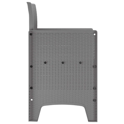 280573 - Karrige Kopshti vidaXL 2 copë Gri e Çelët 53 x 49 x 85 cm Polipropilen