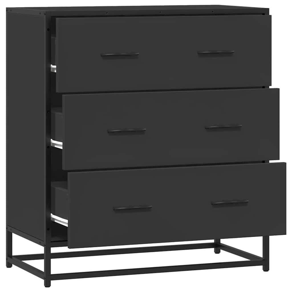 265516 - VIDA XL Bufe e zezë 68x35x76 cm Dru dhe metal i projektuar