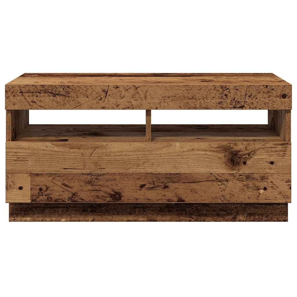 280587 - VIDAXL Kabinet TV me Drita LED Dru i Vjetër 80x35x40 cm Dru i Inxhinieruar