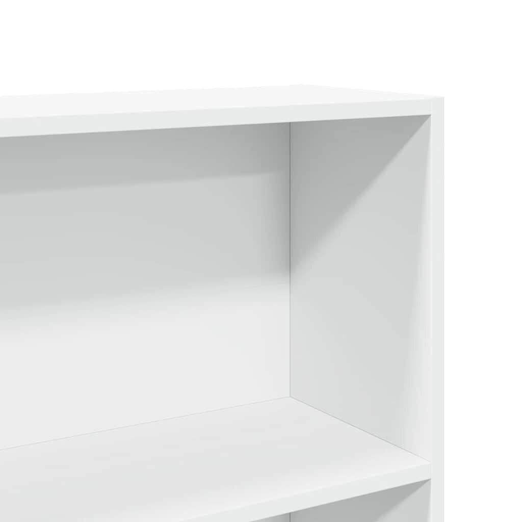 265534 - VIDAXL Raft librash i bardhë 80x24x176 cm Dru i projektuar