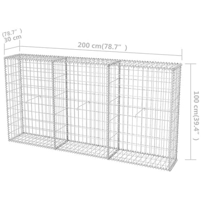 280010 - VIDAXL Shportë Gabioni Çelik i Galvanizuar 200x30x100 cm