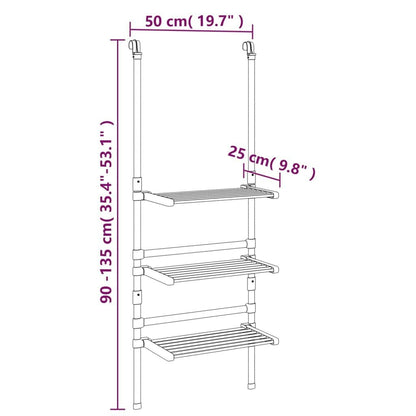 265160 - VIDA XL Raft tharëse rrobash me 3 nivele, prej alumini