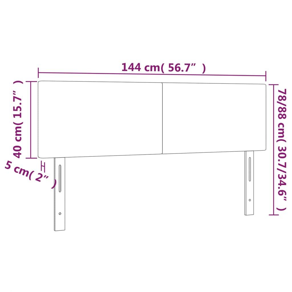 280167 - VIDA XL Kokë shtrati e bardhë 144x5x78/88 cm, Lëkurë artificiale