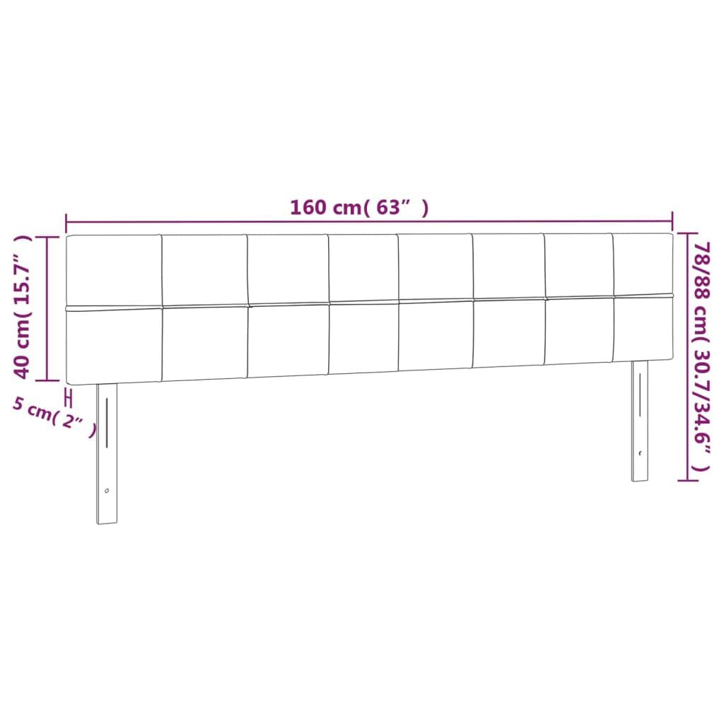 280168 - VIDA XL Koka e shtratit Rozë 160x5x78/88 cm, Kadife