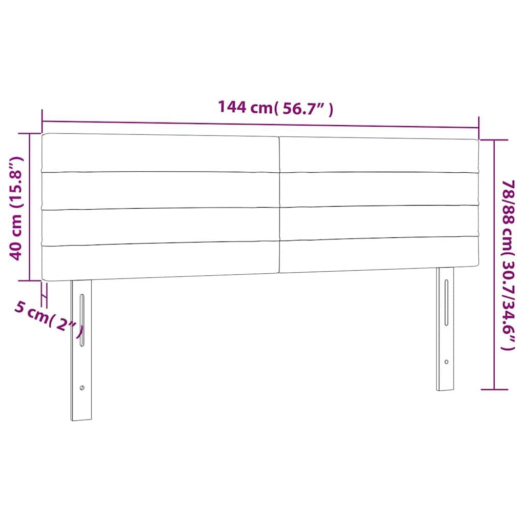 265162 - VIDA XL Kokë shtrati Gri e errët 144x5x78/88 cm Kadife